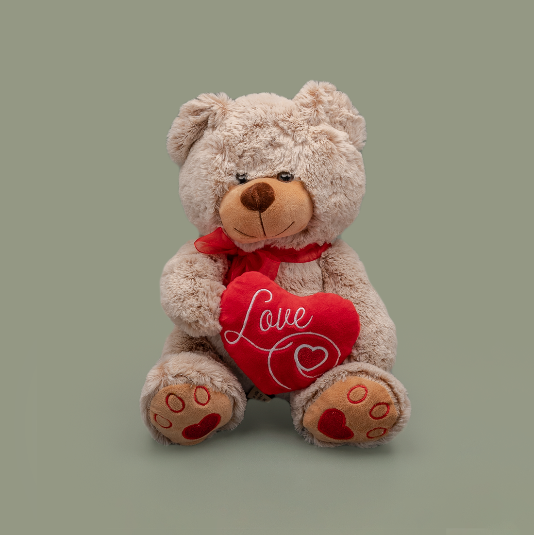Valentines Teddy with Red Love Heart
