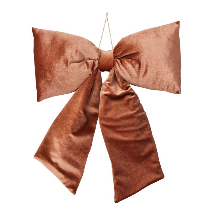 Velvet Bow Tie, Tan 50cm
